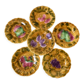 Set of 6 dessert plates in Sarreguemines slurry 60s