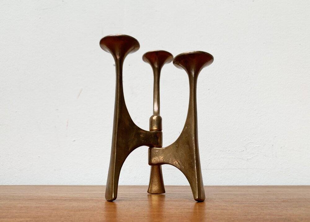 Mid-Century Brutalist Candleholder from Harjes, Germany, 1960s