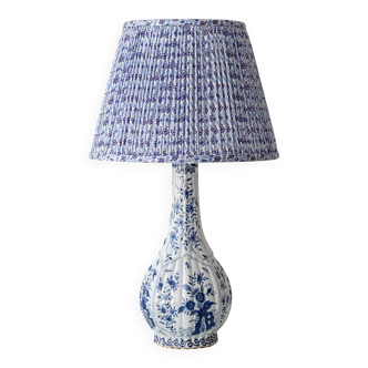 Antique Delft Style Blue and White Ceramic Table Lamp by Samson, circa 1880-1910