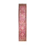 3x13 long hot pink vintage runner rug 399x81cm