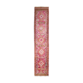 3x13 long hot pink vintage runner rug 399x81cm