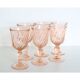 Lot of 6 glass wine in pink glass, Rosaline, from the brand Arcoroc