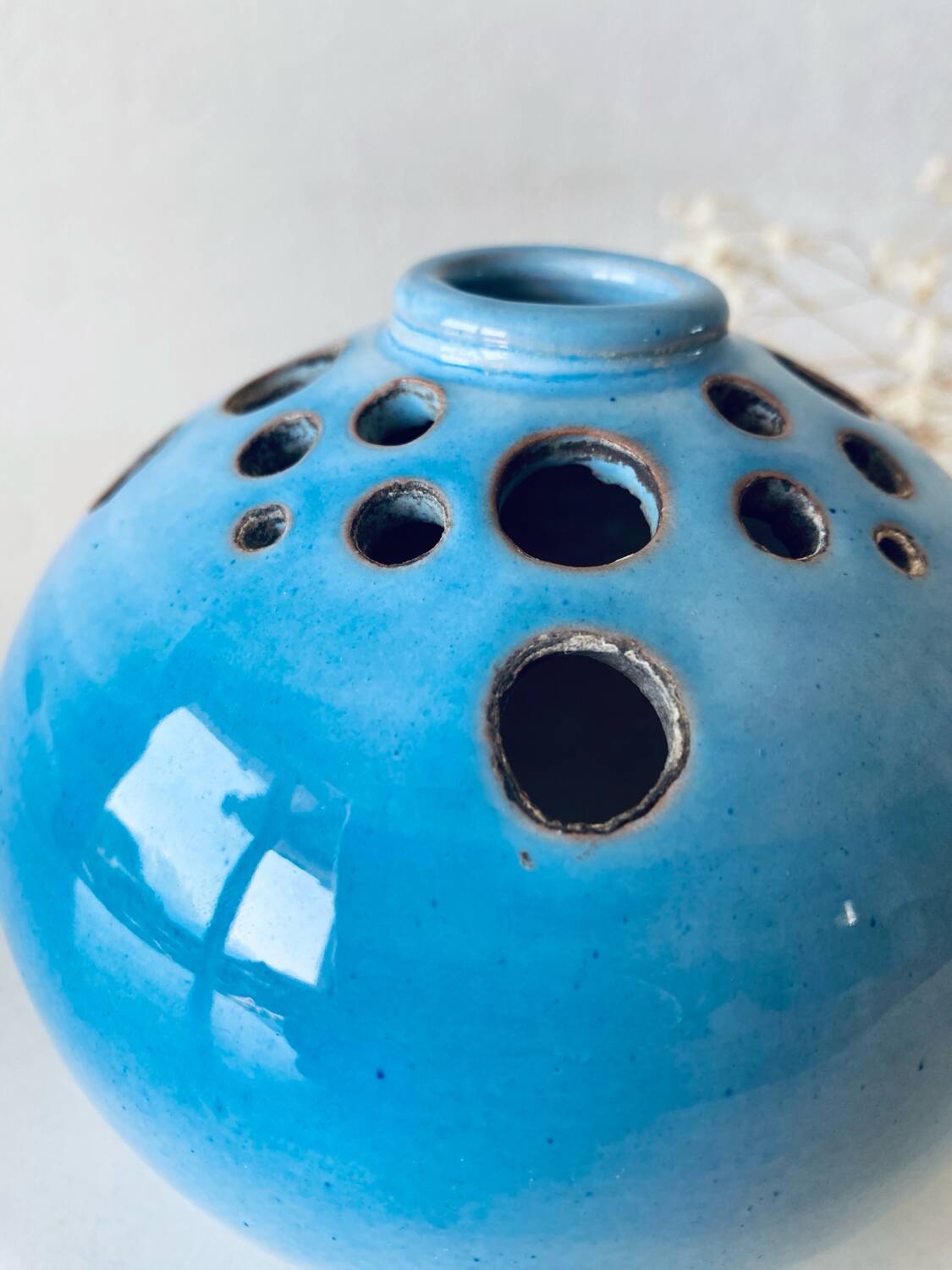 Flower spike vase signed Duriez