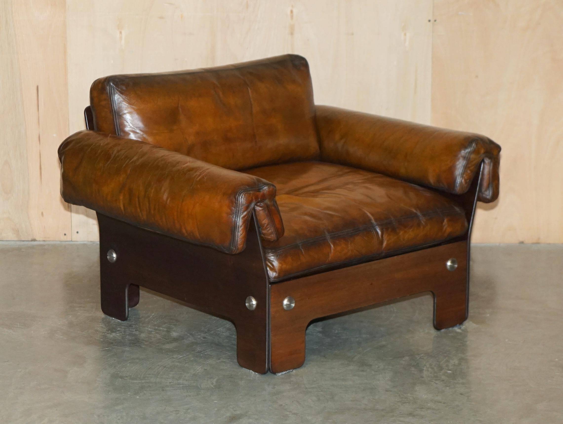 Sigurd Ressell for Vatne Mobler Leather Sofa Hardwood Art Deco
