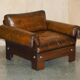 Sigurd Ressell for Vatne Mobler Leather Sofa Hardwood Art Deco