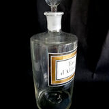 Flacon en pharmacie en verre transparent