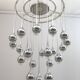 Angelo Brotto Mid-Century Italian Metal Chrome Chandelier for Esperia, 1970