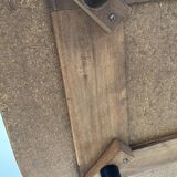 Rectangular vintage coffee table in black and gold glass