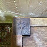 Louis XVI style console in marble and cherry wood.