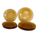 Set of 10 Vereco amber glass sunflower plates