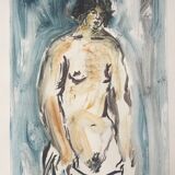 Romain SUZZONI (1950). Nu. Unique monotype signed.