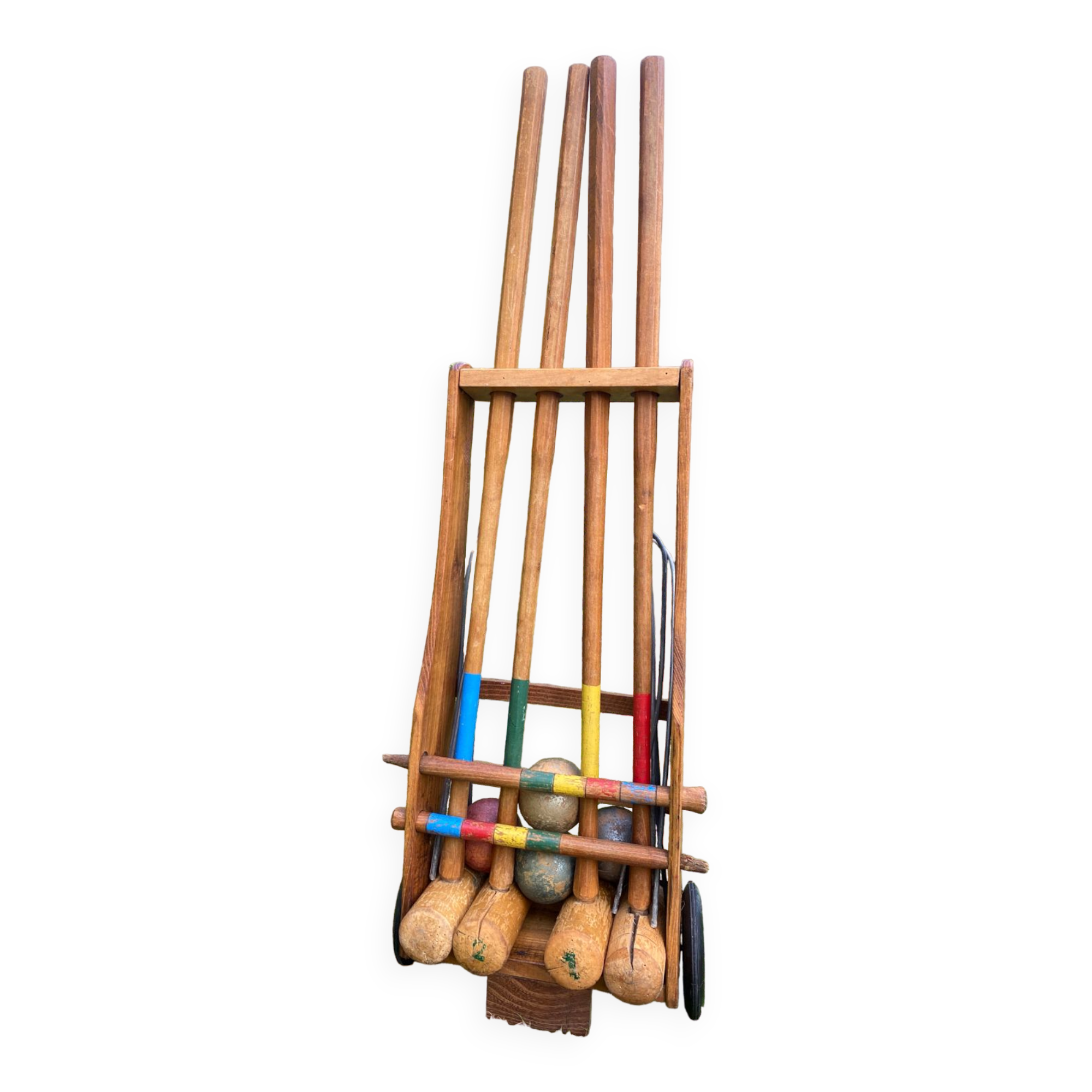 Old wooden croquet set