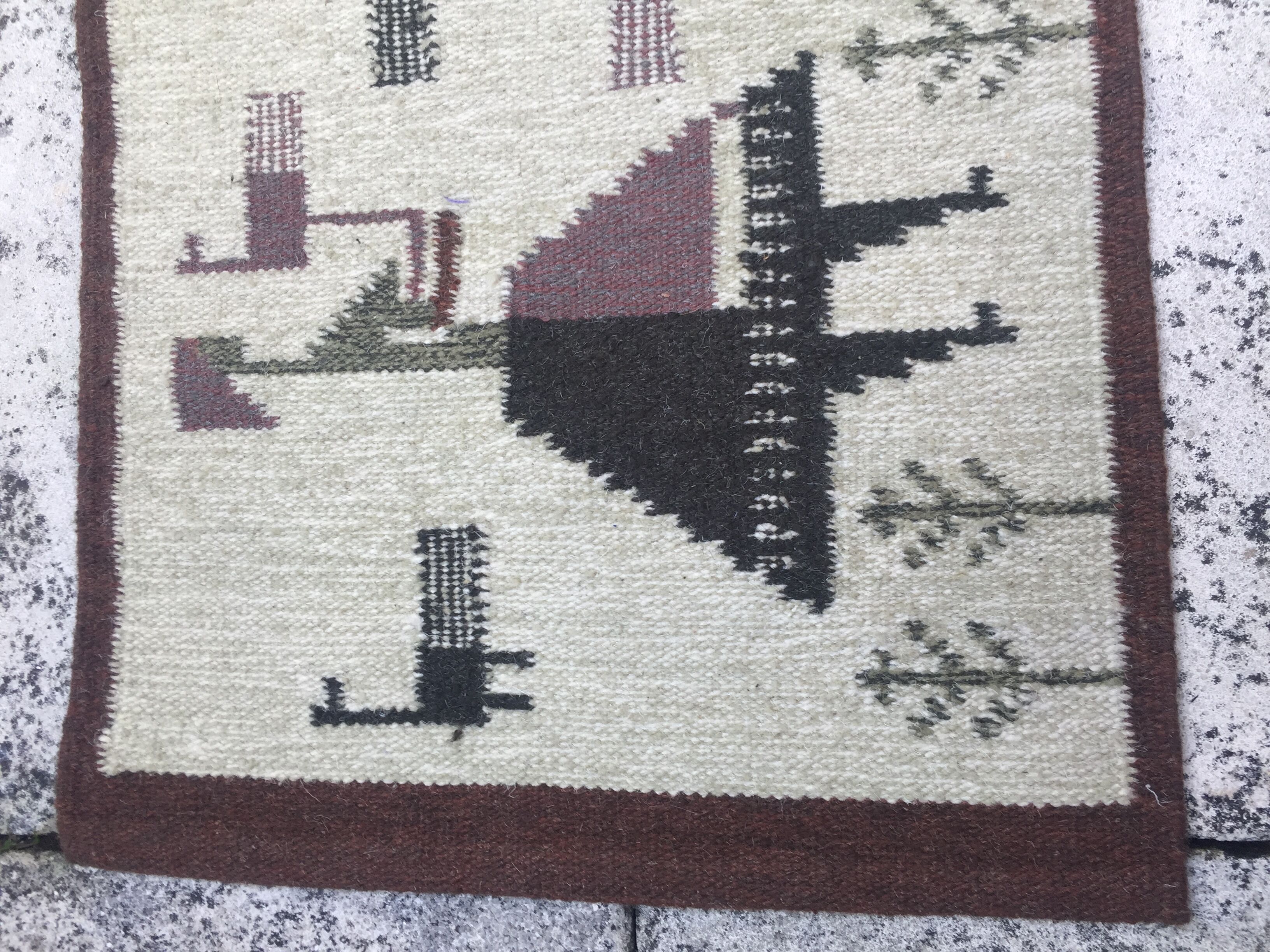 Swedish flat weave rug 1950