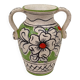 Handcrafted enamelled vase with green and red floral decoration – Italy 15 cm