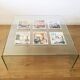 Square molded glass coffee table