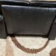 Sofa 2 places black leather year 70'-80' vintage