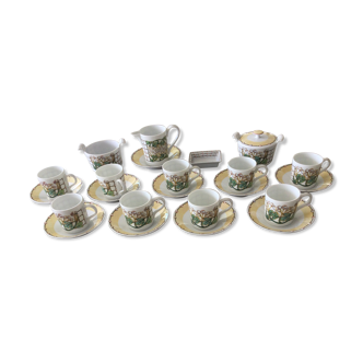 Coffee service Lalique Model Pearls Limoges Porcelain