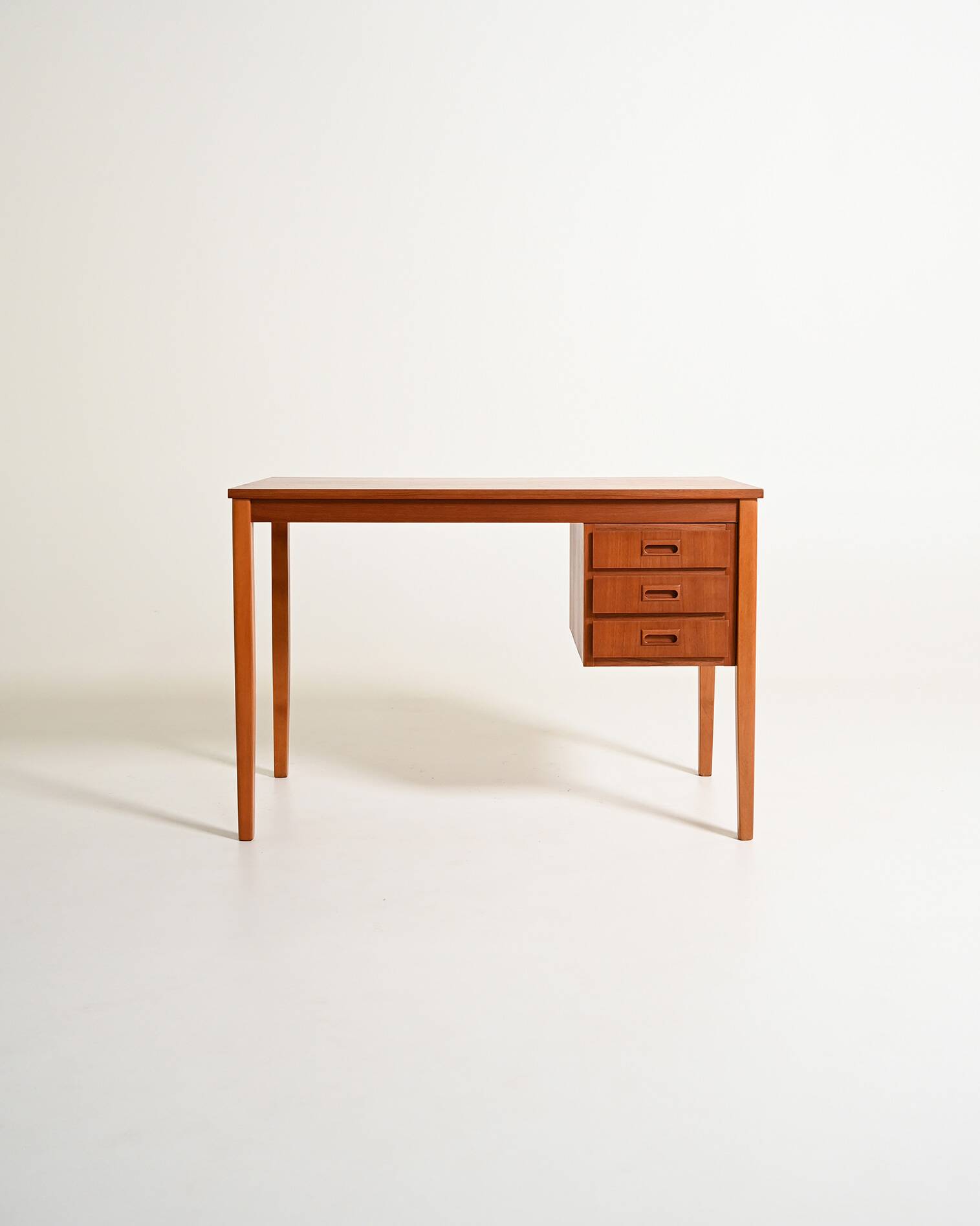 Scandinavian teak desk with sliding drawers, 1960s