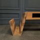 1970s coffee table in white laminated pine wood with magazine rack