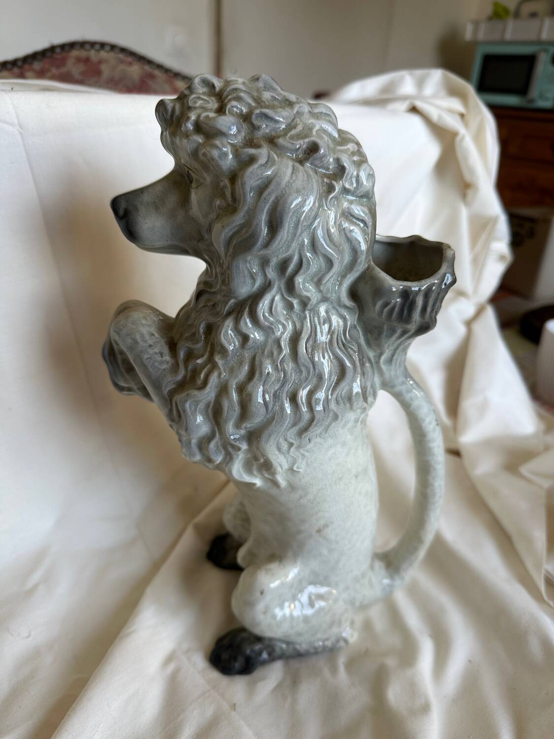 Poodle pitcher in slip