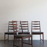 Set of Danish Dark Wood Dining Chairs by Arne Vodder, 1960s