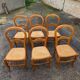 Suite de 6 chaises paillées en merisier - années 60