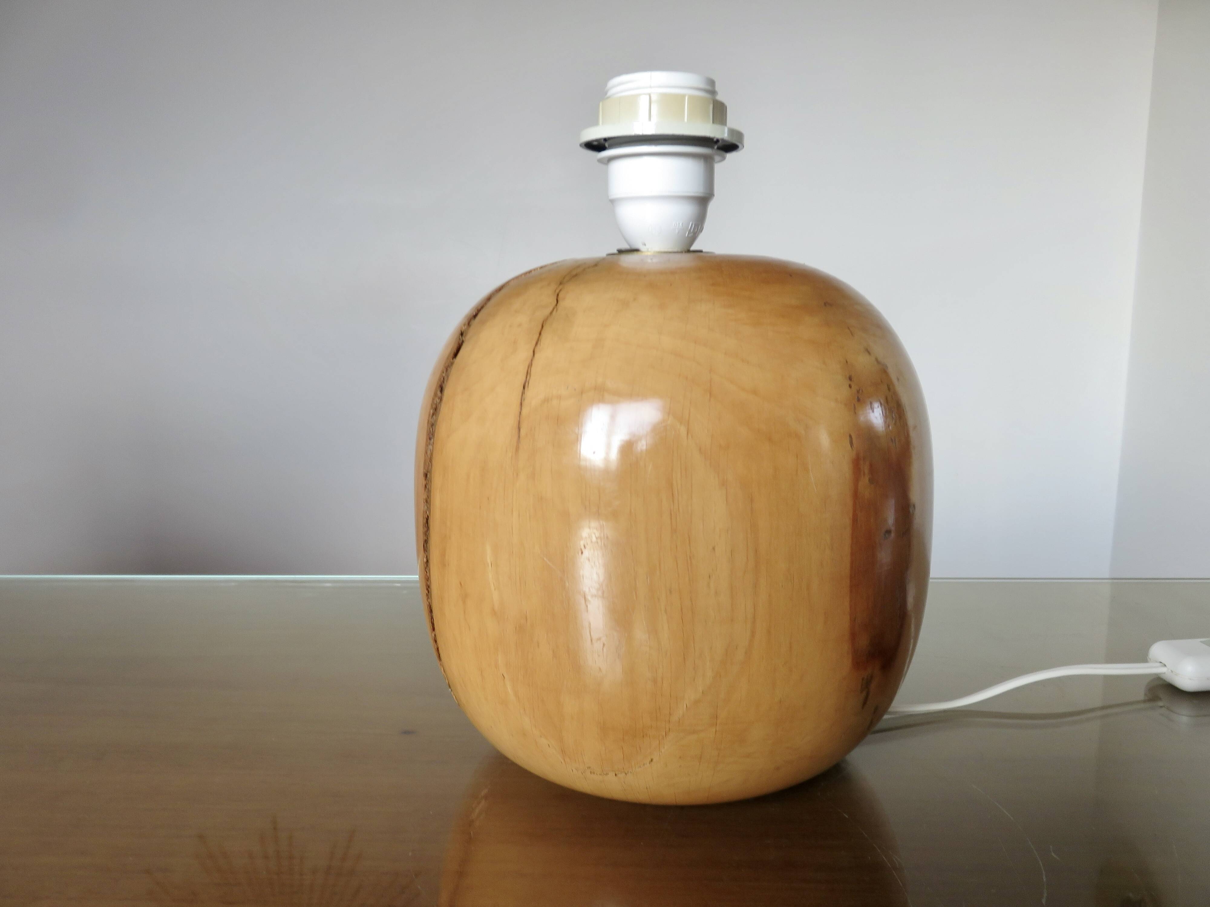 Elm lamp, French work, 70s-80s