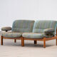 Pair of Scandinavian armchairs in teak and velvet, 1960