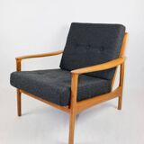 Danish Black Boucle Lounge Chair, 1970s