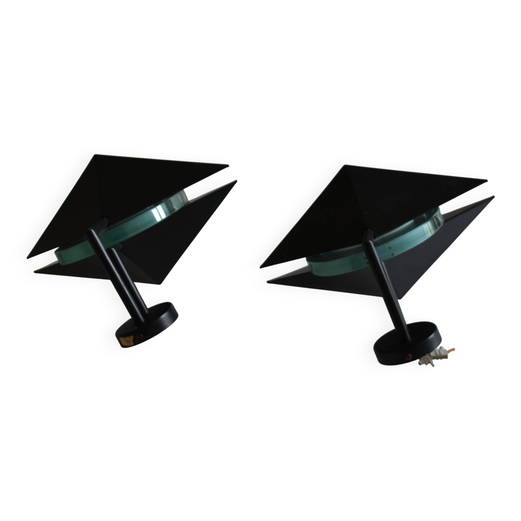 Pair of postmodernist wall sconces, 1980