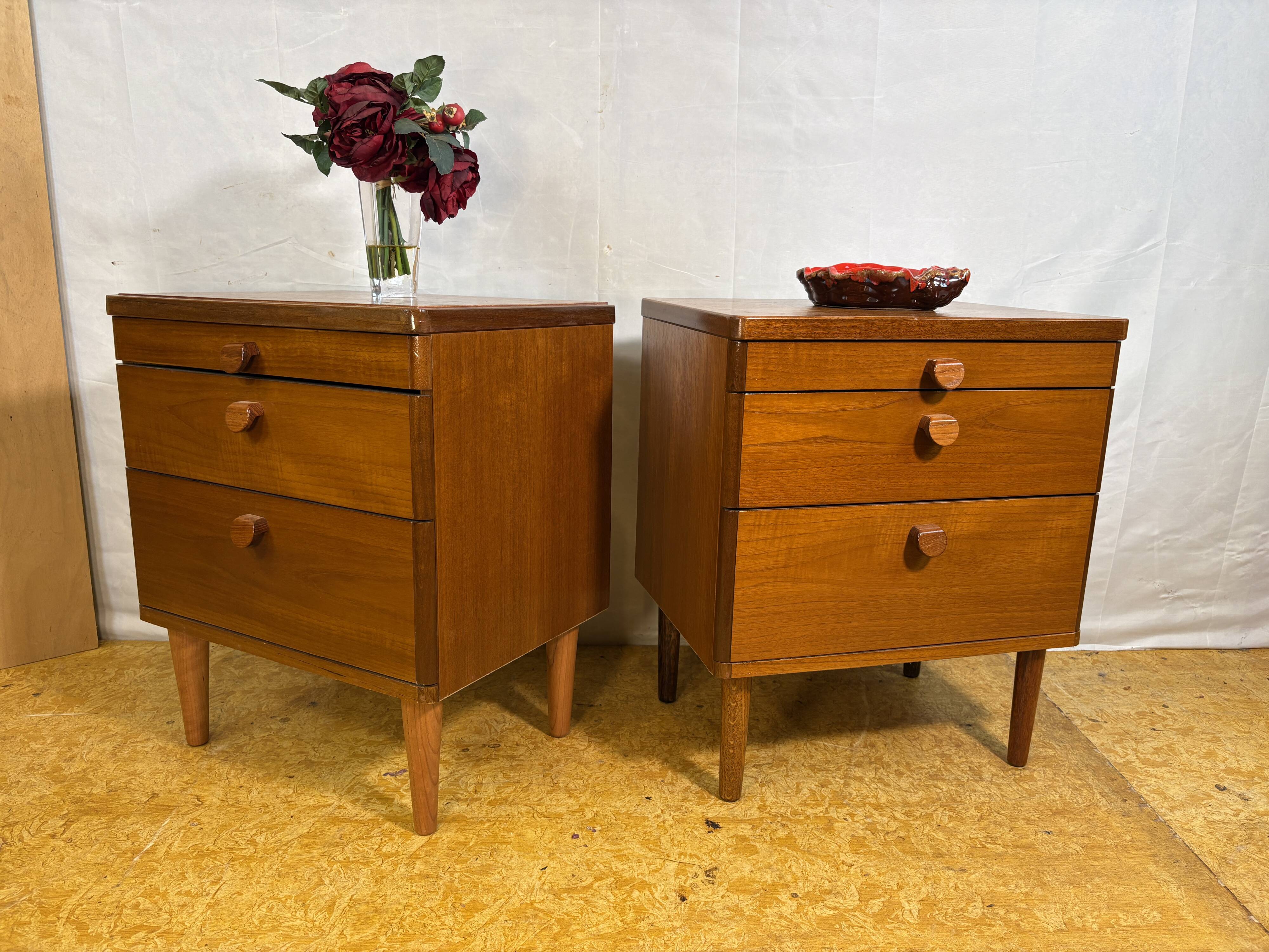 Pair of teak bedside tables by Stag, 1960-1970