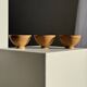 Set of 3 vintage mini bowls on foot, stoneware on pedestal H9 D10.