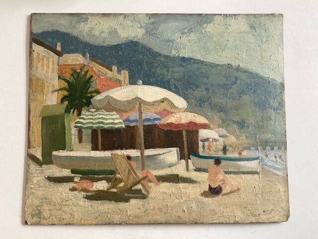 Beach scene 1960 cote d'azur