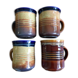4 cups of the brand Staffordshire in porcelain. Two different colors.