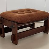 Scandinavian oak armchair and ottoman, 1960s