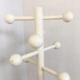 Vintage coat rack in white wood, 1970