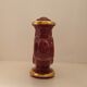 Double art deco lamp foot in bordeaux and gold ceramics