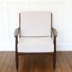 Scandinavian armchair in teak - Fabric, foams & straps: new