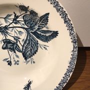 Hollow plate decor insects and strawberries, Manufacture Choisy the King, Iron Land, H Boulenger - Co.