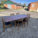 Table avec rallonges en teck, style scandinave, édition eros, vers 1960, dimensions 227x 90 cm