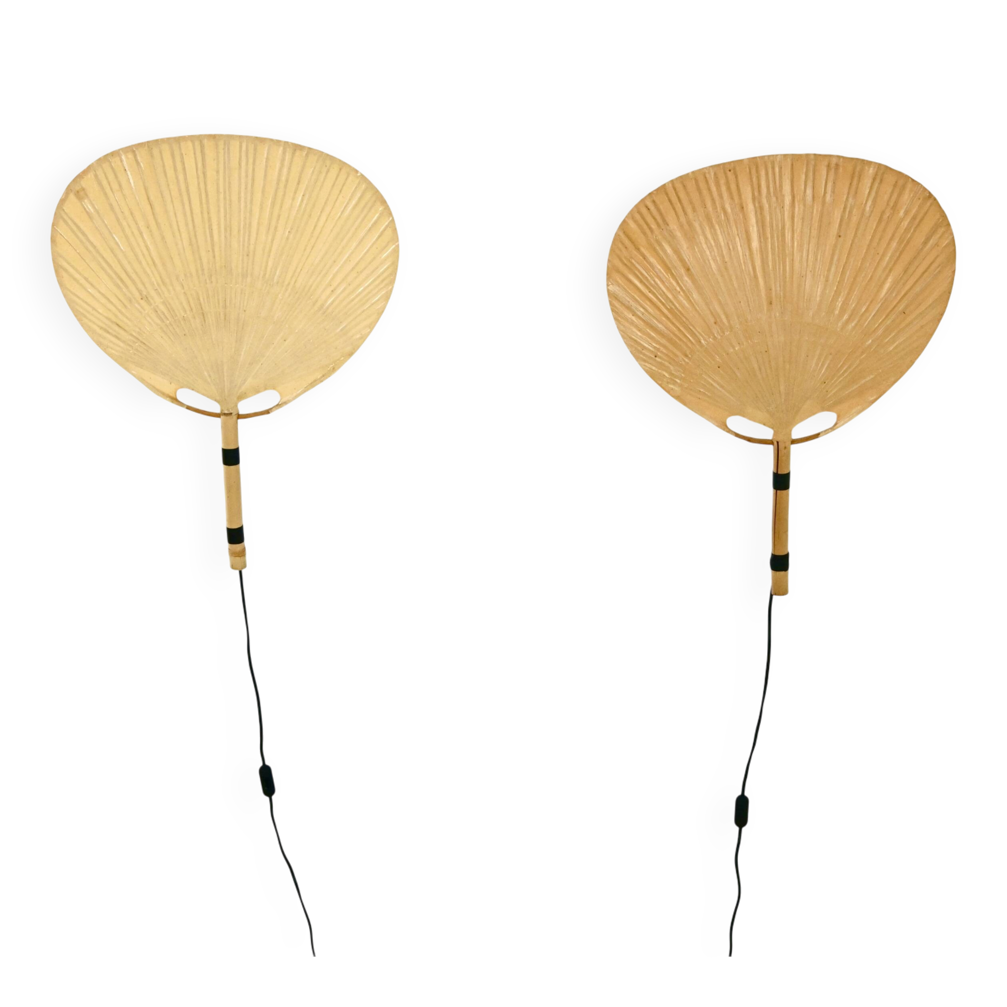 Pair of wall sconces "Uchiwa" by Ingo Maurer for M Design, years