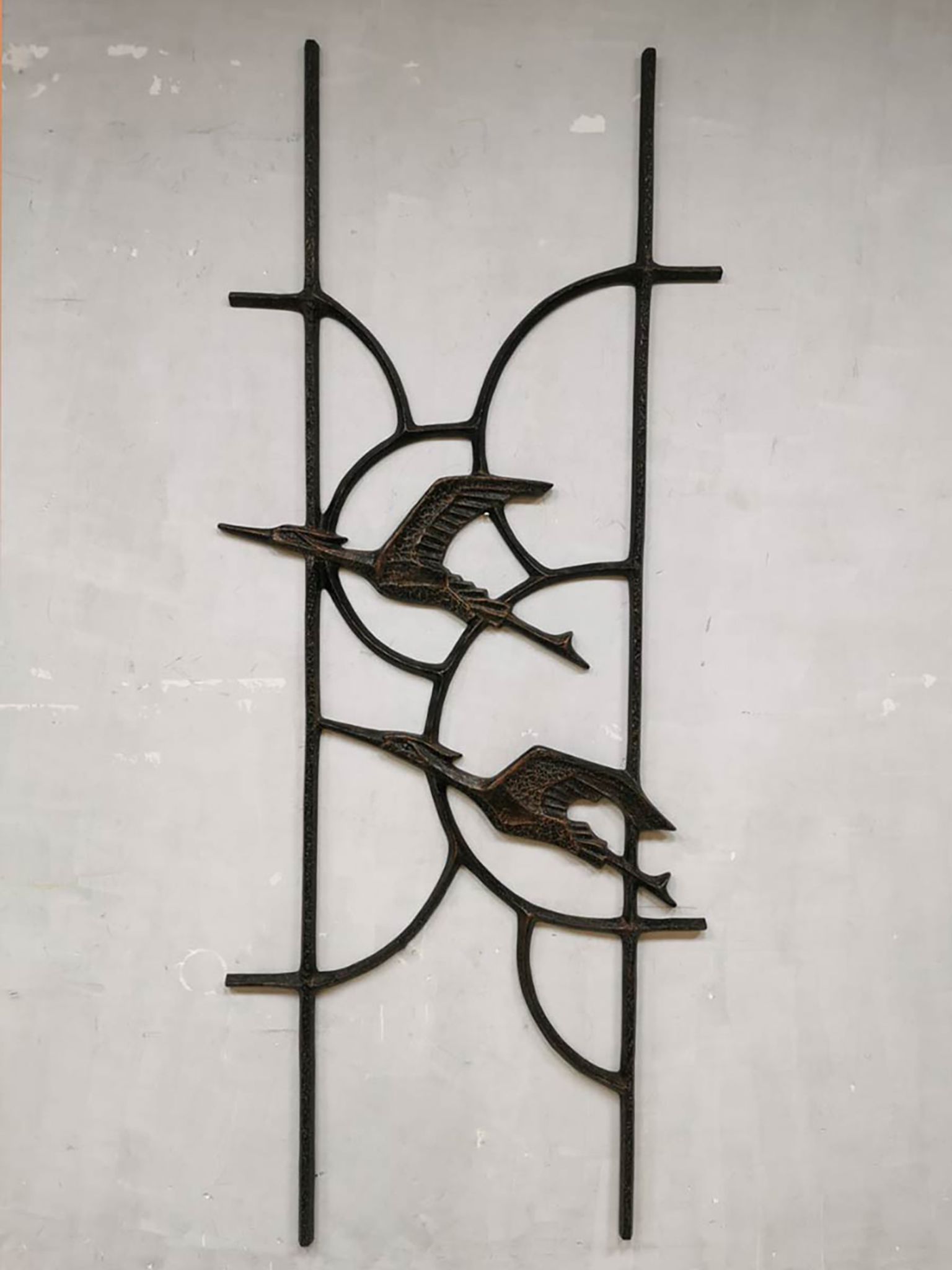 Sculpture d’art mural brutaliste vintage 'birds'
