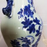 Vase celadon enamel white and blue chinese porcelain 19th