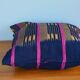Cushion cover in blue baoulé fabric