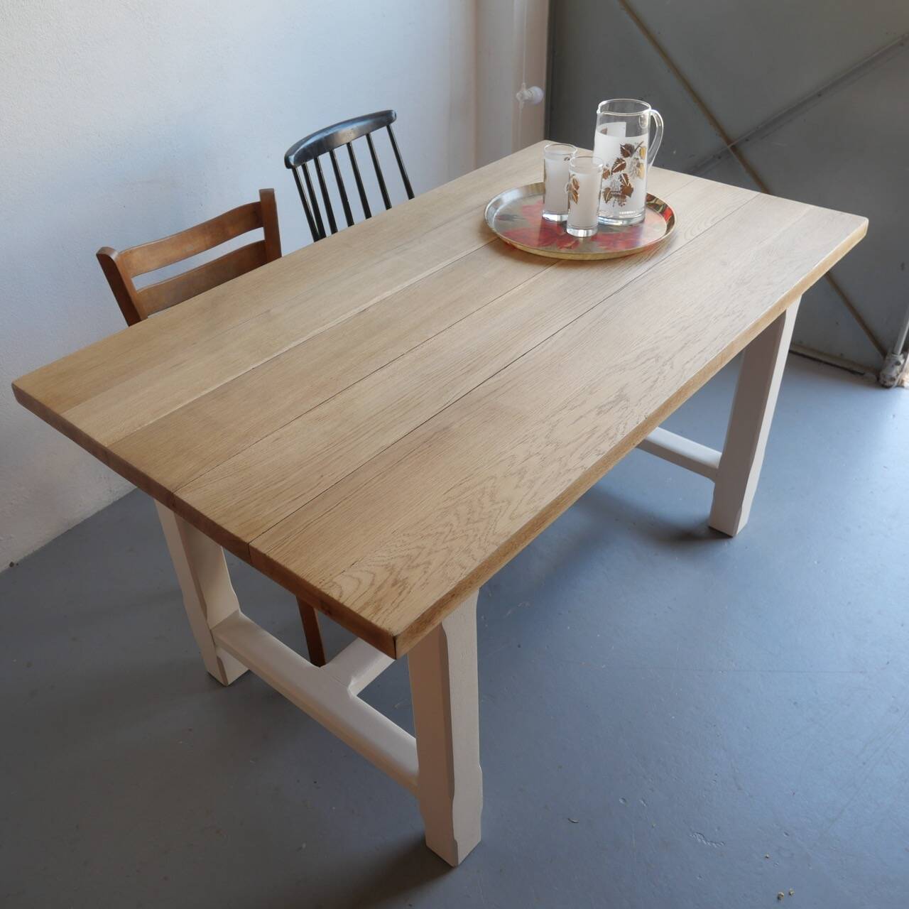 Table de ferme ancienne rénovée