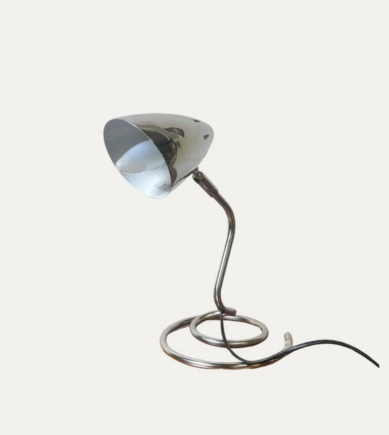 Space-Age chrome spiral desk lamp ⎜ 1980s