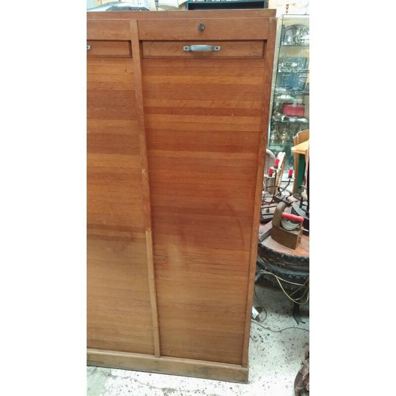 Cabinet wood double curtain