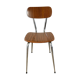 Light brown formica chair and brown tower 70s