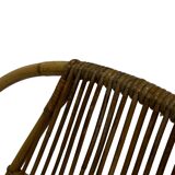 Ensemble vintage de 4 fauteuils club en rotin Rohe Noordwolde 1960