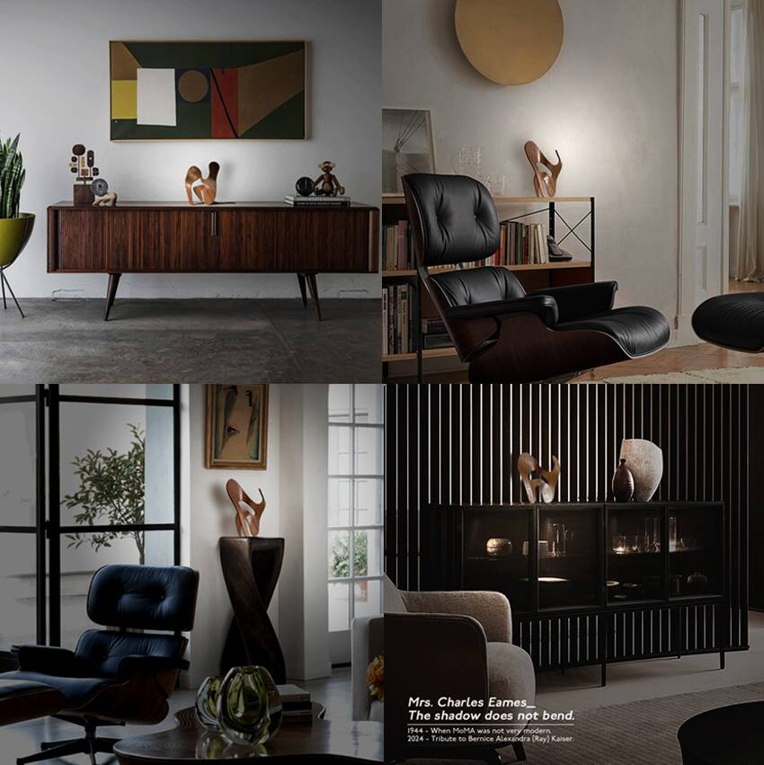 Mrs. Charles Eames_ The shadow does not bend, walnut plywood sculpture